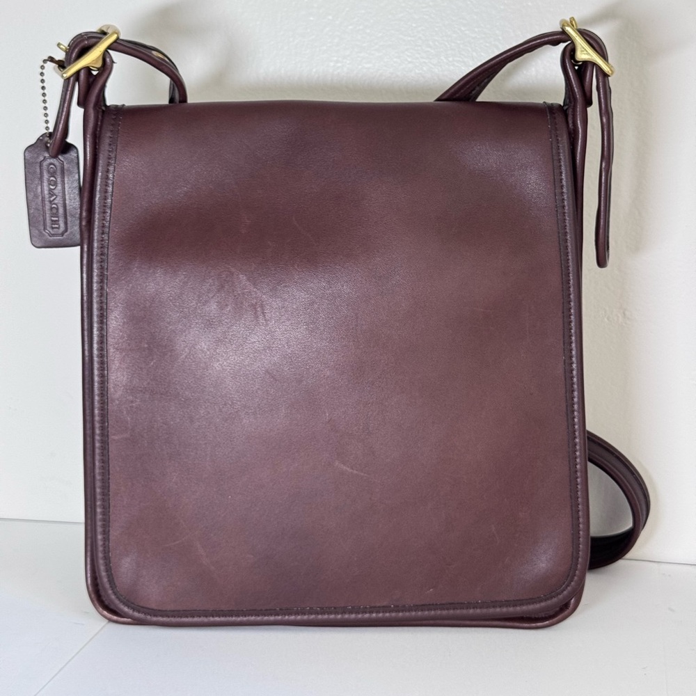 Coach Legacy Leather Flap Crossbody Vintage Handbag - 9144 - Brown